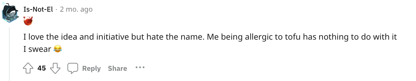 A reddit comment about opentofu being a terrible name